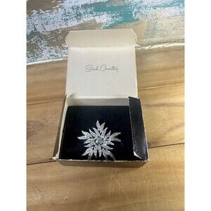 1967 VTG Sarah Cov Aurora Blaze Brooch Pin Fiery Sparkling Rhinestones W/ Box